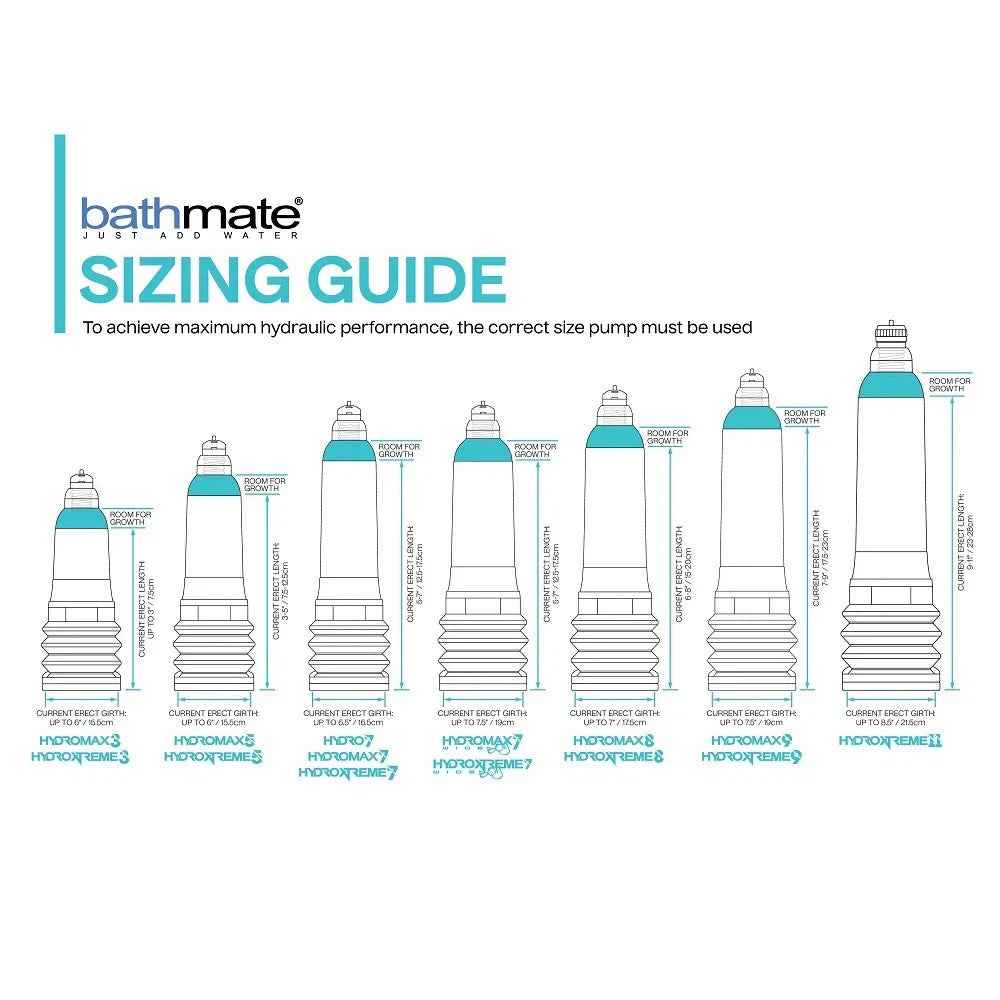 Bathmate sizing guide chart models uk delivery cheap sex toy adult accessory kit