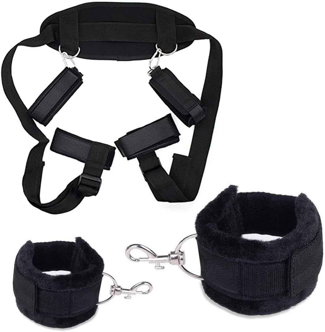 BDSM Bondage Sets Kit Padded Cuffs Adjustable Straps Adult Toy UK
