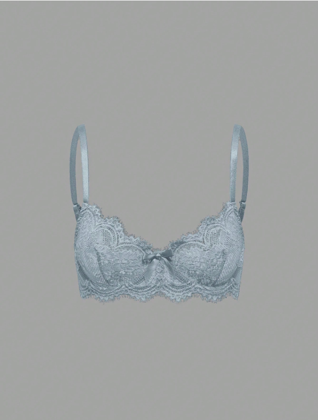 Floral Lace Underwire Triangle Cup Bra, For Valentine's Day