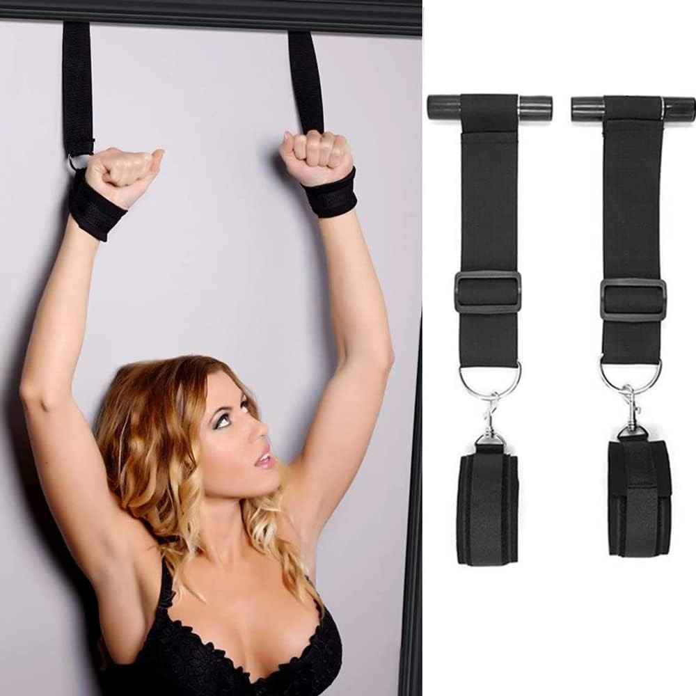Hanging BDSM Wrist Cuffs Door Hanging Restraints Toy with 2 Adjustable  Wrist Cuffs Set Cheap Adult Toy UK Stock