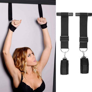 Hanging BDSM Wrist Cuffs Door Hanging Restraints Toy with 2 Adjustable  Wrist Cuffs Set Cheap Adult Toy UK Stock