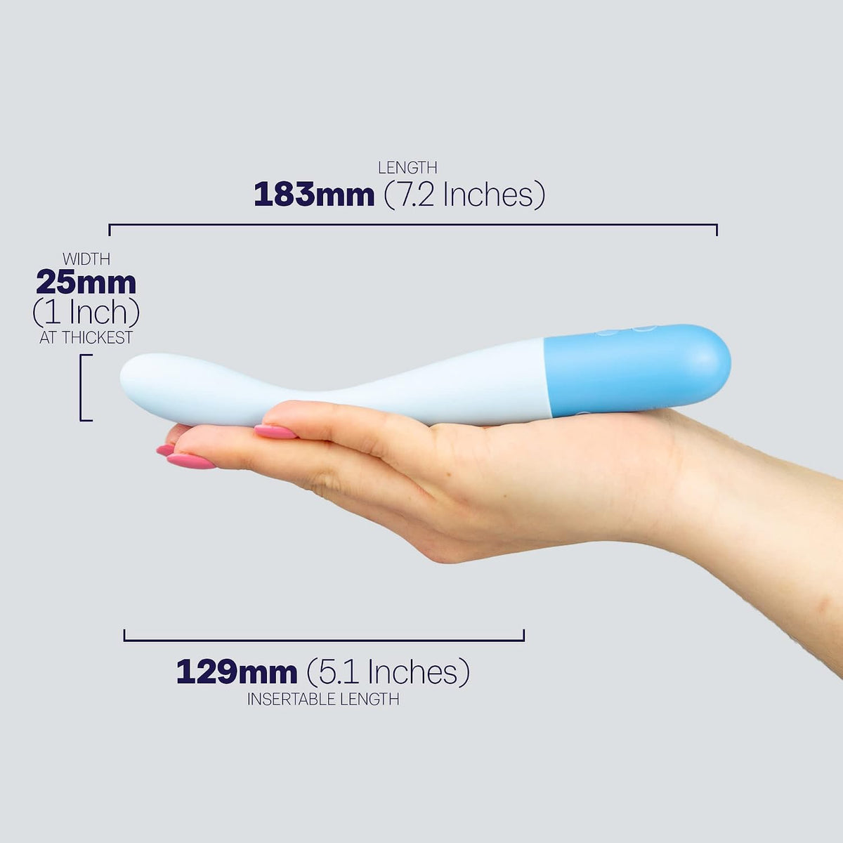 Durex Slim Vibrator Length And Width Dimensions Diagram Adult Toy UK