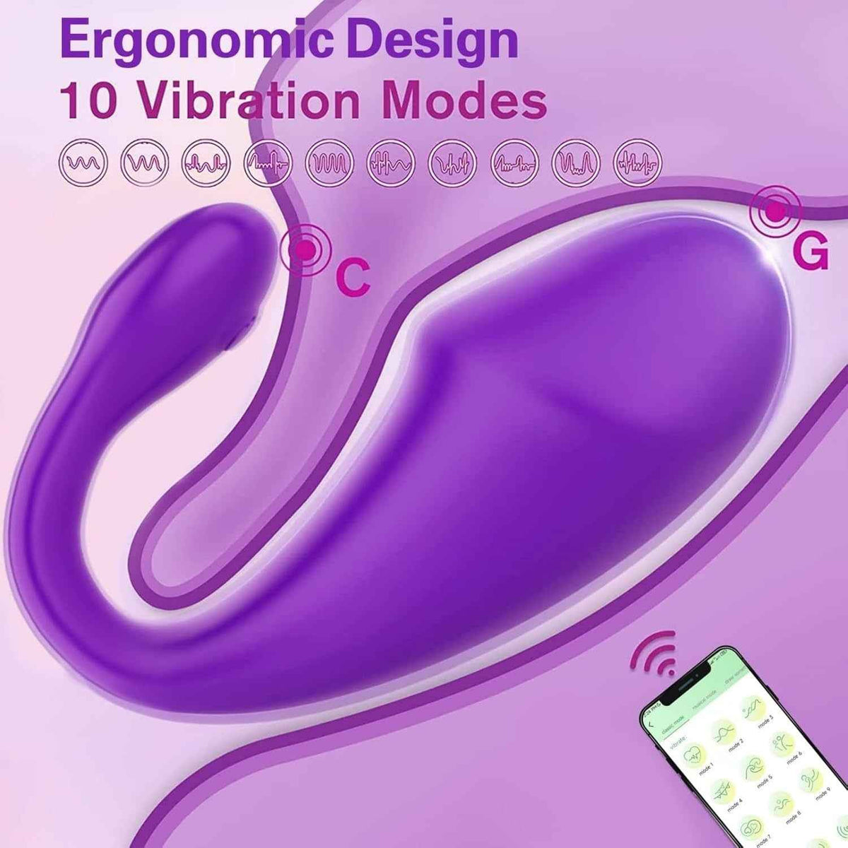 Ergonomic Purple Vibrating Egg Massager With 10 Vibration Modes Cheap Adult Toy UK