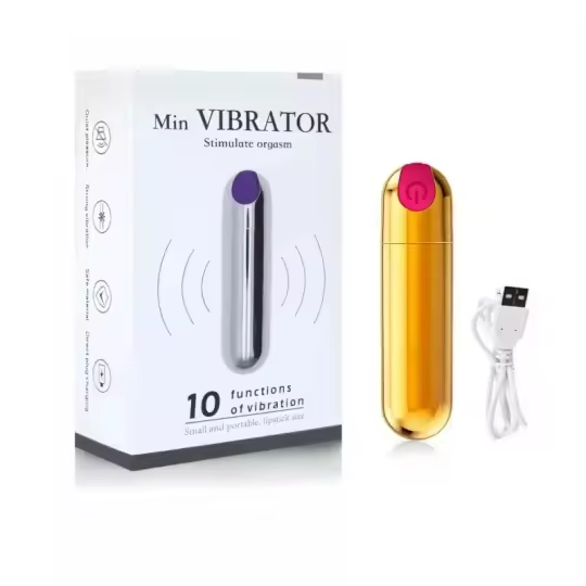 Gold Lipstick Mini Bullet Vibrator Massager Box Set Fast UK Delivery