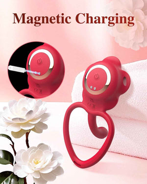 Magnetic charging port rose vibrator red flowers uk fast delivery cheap sex toys device
