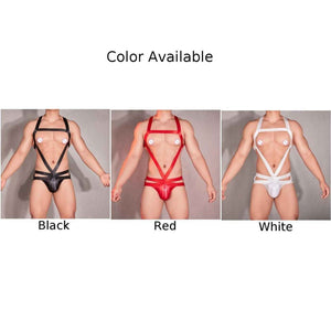 Mens Strappy Harness Suit Available In Black Red White