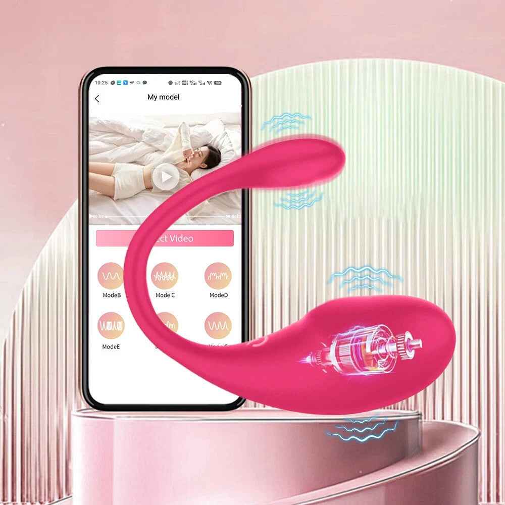Pink App Remote Control Wearable Egg Vibrator Strong Motor Cheap Sex Toy UK