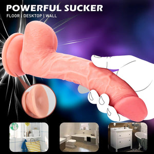 pink silicone suction-style dildo with suction cups, POWERFUL SUCKER  suction cup by secrectluva