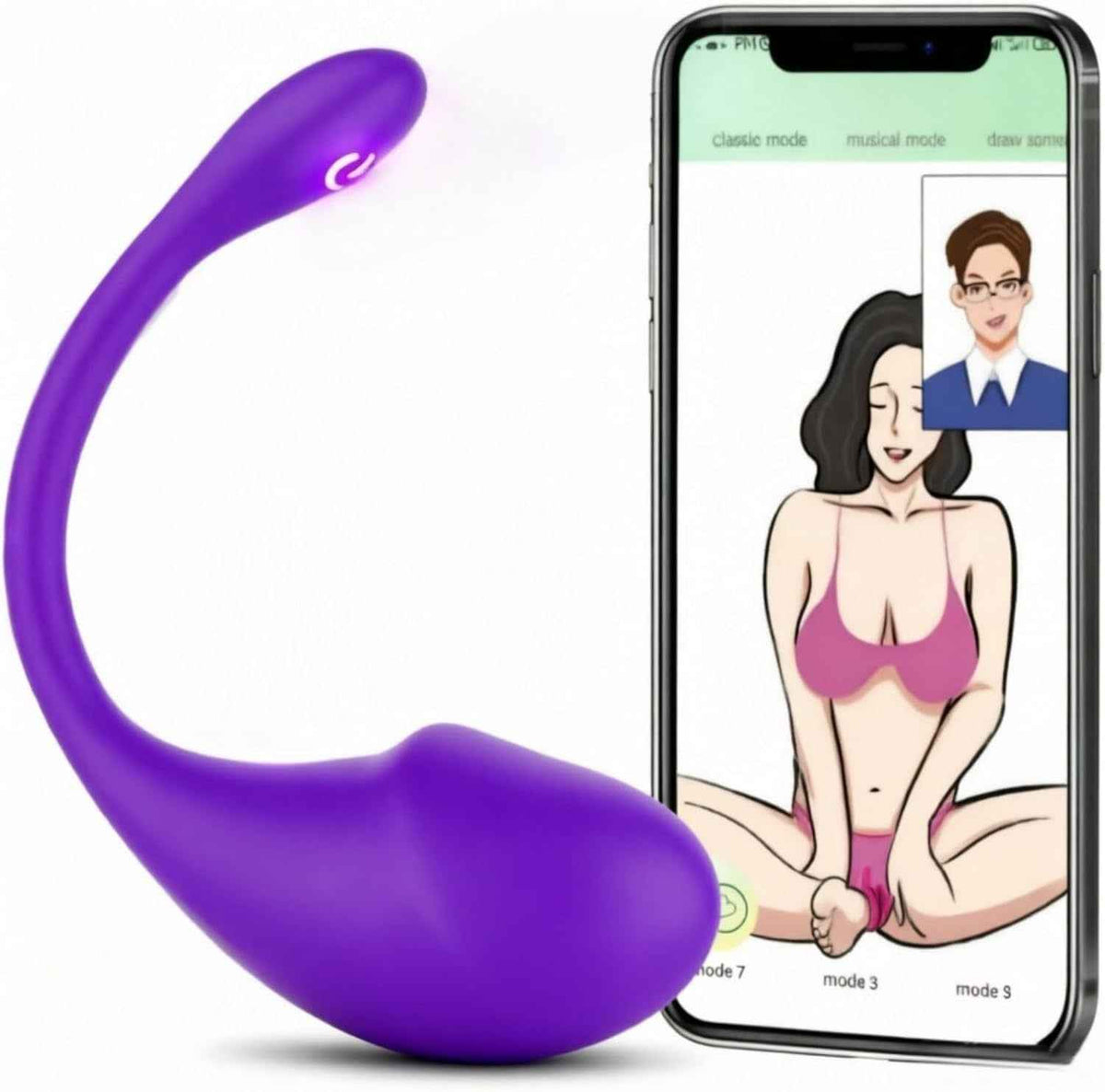 Purple App Controlled Vibrating Egg Massager With Smartphone Interface Cheap Adult Toy UK