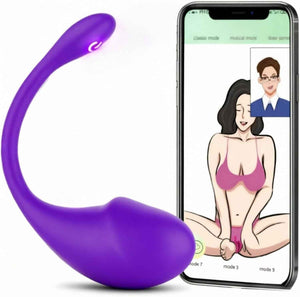 Purple App Controlled Vibrating Egg Massager With Smartphone Interface Cheap Adult Toy UK