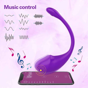 Purple Vibrating Egg Massager With Music Control Modes Cheap Sex Toy UK Stock