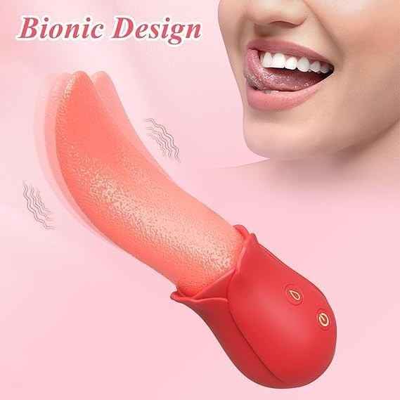 Red rose bionic licking toy design demonstration uk fast delivery cheap sex toys adult accessory