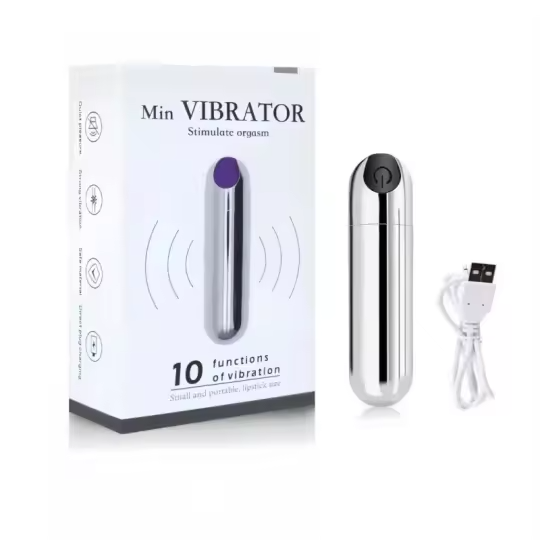 Silver Mini Bullet Vibrator Massager Box Set Cheap Fast UK Delivery