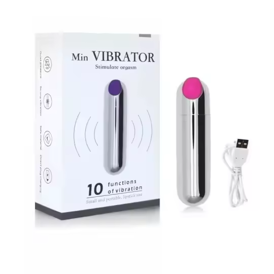Silver Lipstick Mini Bullet Vibrator Massager Box Set Fast UK Delivery