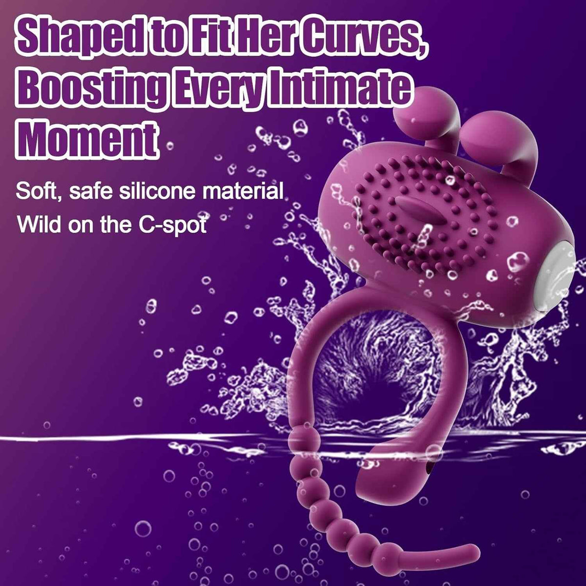 Soft Silicone Vibrating Ring Massager In Water Splash Stylish Modern Fit Cheap Toy