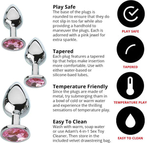 Informational graphic detailing safety tapered design temperature play and easy cleaning instructions Cheap Sex Toys in Uk