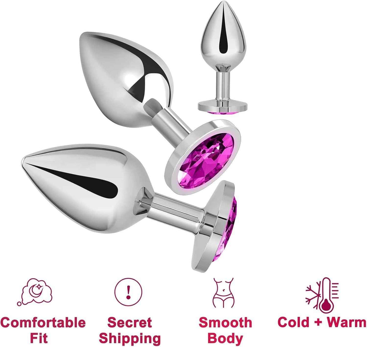 Metal Anal Butt Plug 1pc/3 PCS Ass Anal training Set Stainless Adult Sex Toys
