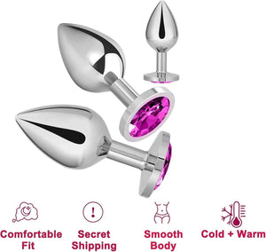 Metal Anal Butt Plug 1pc/3 PCS Ass Anal training Set Stainless Adult Sex Toys