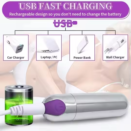 USB Fast Charging Rechargeable Mini Bullet Vibrator Massager Fast UK Delivery