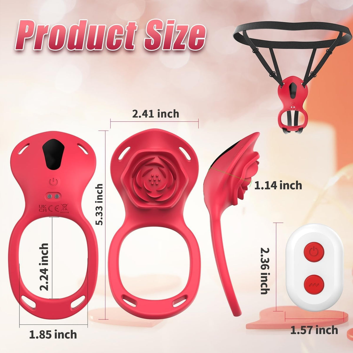 Wearable Rose Panty Vibrator Dimensions Diagram Cheap Adult Toy UK Delivery