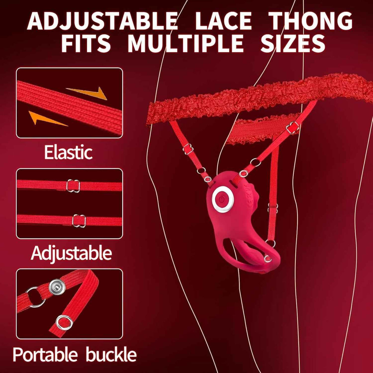 Vibrator Clitoral G Spot Wearable Panty Adjustable lace thong multiple sizes buckle details uk fast delivery cheap sex toys too