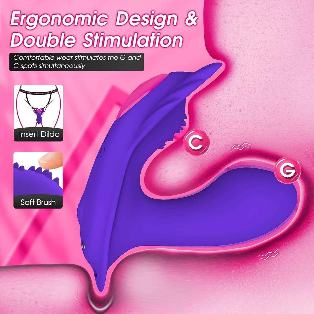Ergonomic Design Double Stimulation Wearable Vibrator G Spot Dildo Cheap Adult Toy
